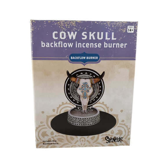 Cow Skull Western Backflow Incense Burner - Picture 1 of 5